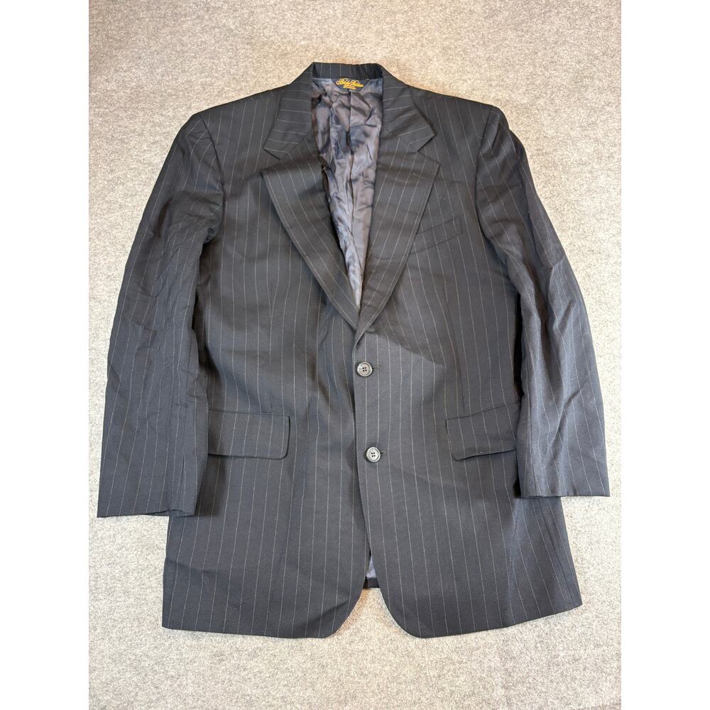 Vintage 90s Brooks Brothers Pinstripe Sport Coat Blazer Jacket Mens 40R Black